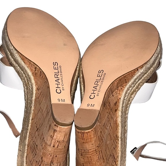 NEW Charles by Charles David White Wedge Espadrille Brit Sandals - Picture 10 of 10